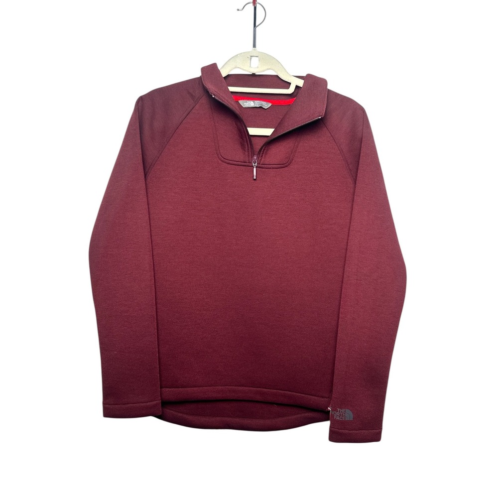 The North Face Women's Burgundy Quarter Zip Pullover Sweatshirt Size Medium